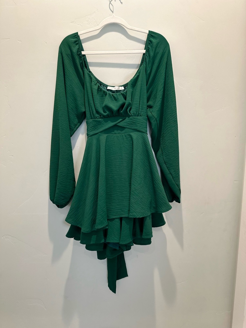 Alter’d Stare Green Tie-Waist Long Sleeve Dress XL
